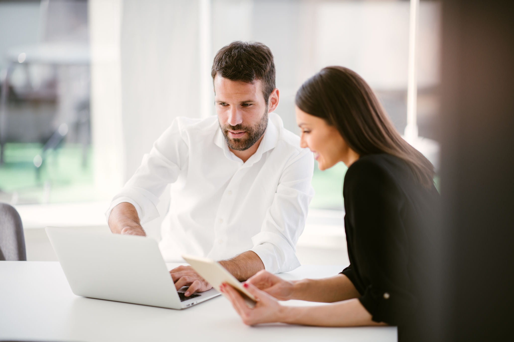 Two persons during contextual inquiry